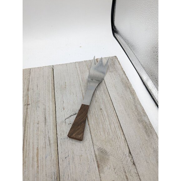 Stainless Steel Salad Server Fork with Wood Handle 7 1/2" Granny - Picture 1 of 8